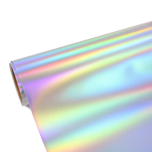 Rainbow Silver Chrome Vinyl - 12x12 Holographic Vinyl Sheets