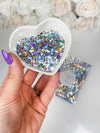 Chunky Glitter - Holo Rainbow Silver Mouse Heads - 2oz/56g Pack