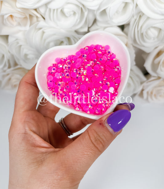 Hot Pink AB Jelly Rhinestones, 5mm Rhinestones, 2oz/56g