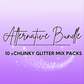 The Alternative Bundle - Chunky Glitter, Fine Glitter & Glitter Shapes - 10x 2oz/56g Packs