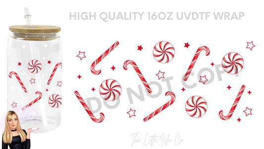 Candy Canes UVDTF - 16oz UVDTF Wrap