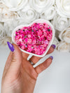 Hot Pink Mix, Rhinestone & Pearl Mix, Mixed Sizes, 50g