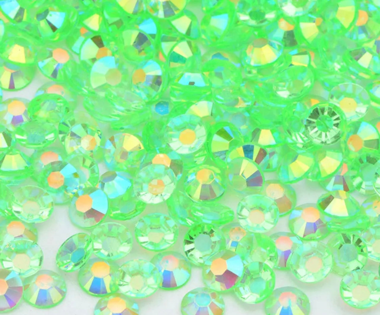 3mm Grass Green Transparent AB Rhinestones, 3mm Rhinestones for filling tumblers, 100g