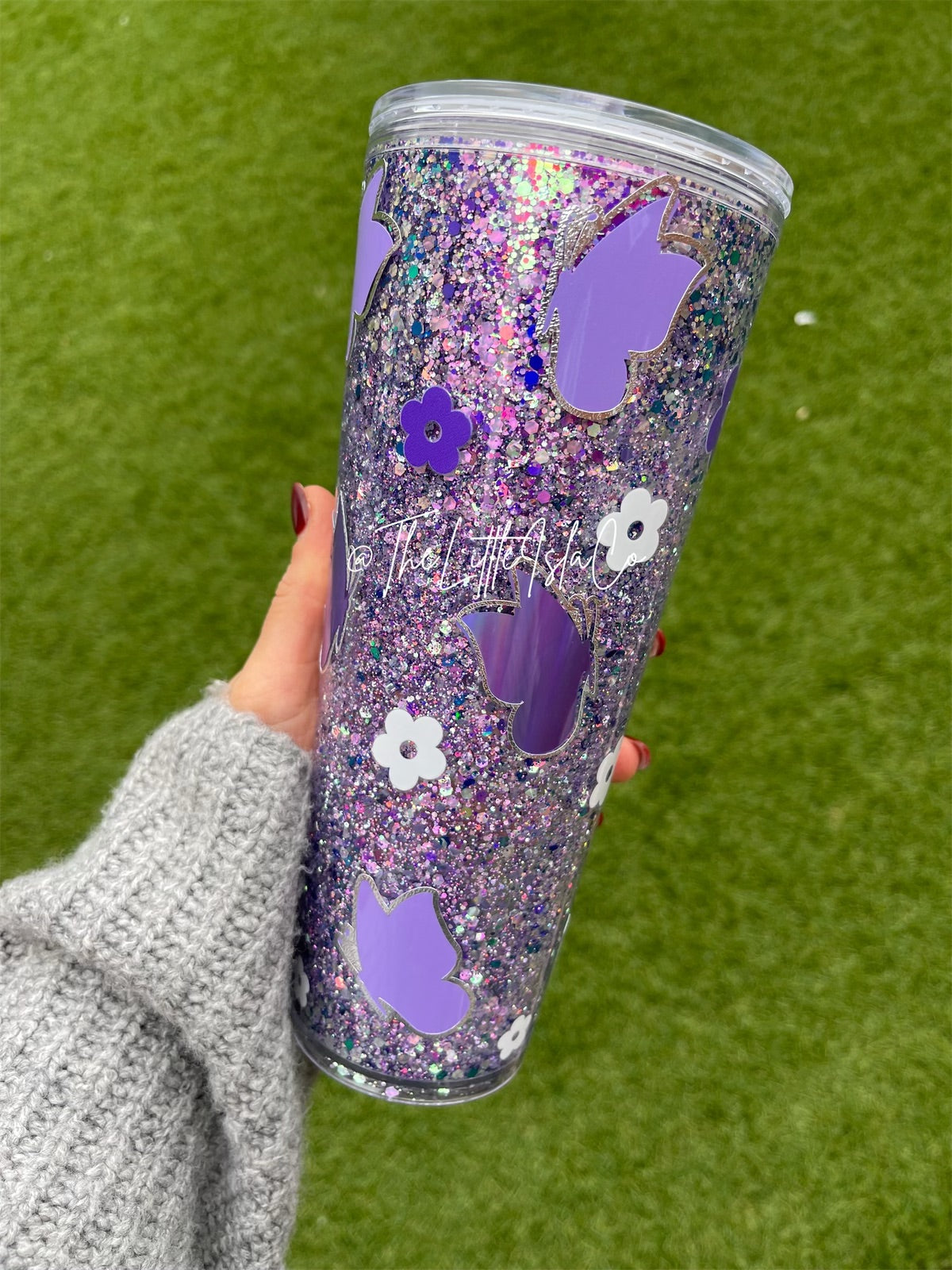 Lilac Butterflies Snowglobe Tumbler