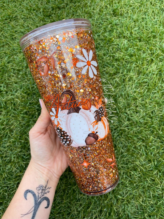 Hello Autumn Snowglobe Tumbler