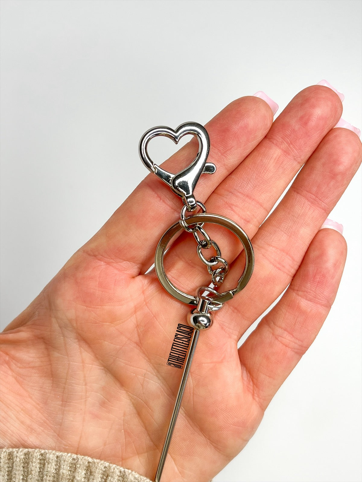 Blank Beadable Heart Keyring