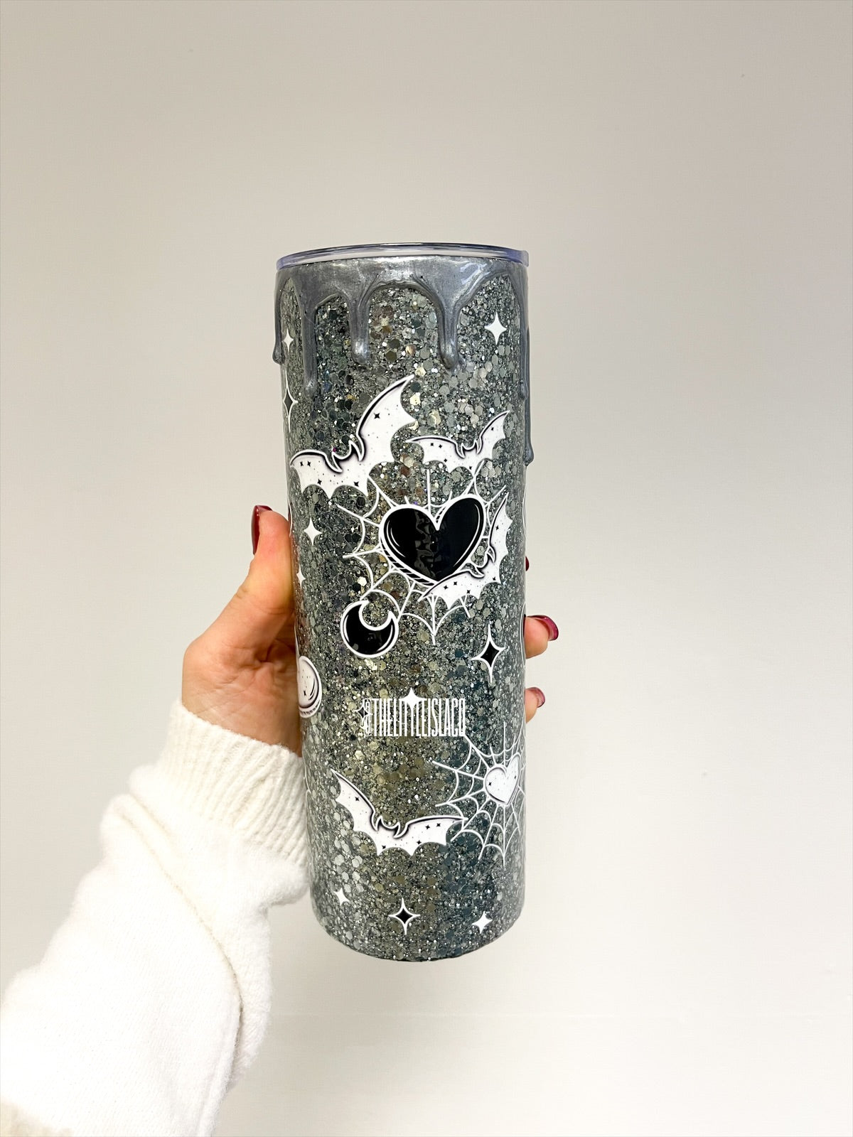 Smoke Show Bat Hearts Glitter Stainless Steel Tumbler