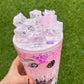 Pink Winter Snowglobe Tumbler with Ice Lid