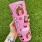 Pink Gingerbread Glitter Stainless Steel Tumbler