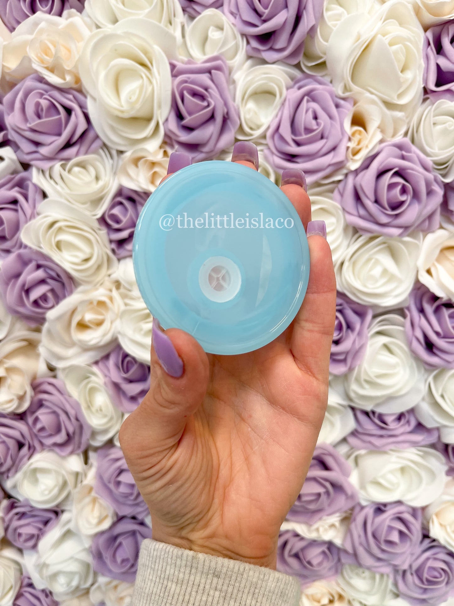 Sky Blue Acrylic Replacement Lid for Glass Can