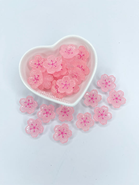 Cherry Blossom Flower Cabochons - Packs of 10