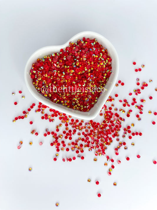 3mm Red Transparent AB Rhinestones, 3mm Rhinestones for filling tumblers, 100g