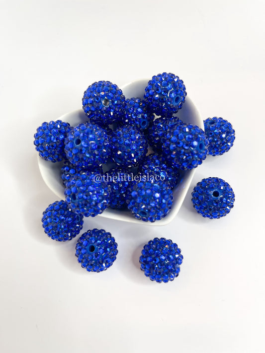 Rhinestone Beads - Royal Blue (Packs of 10)