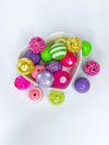 Pink/Lilac/Green/Yellow Bead Mix - 25pcs