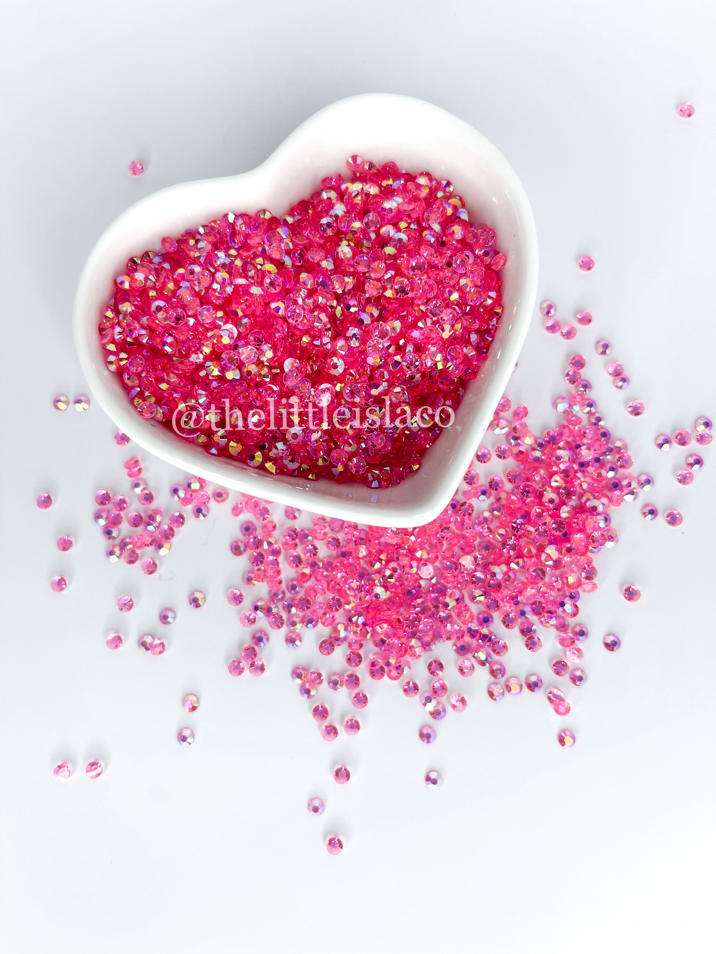 3mm Hot Pink Transparent AB Rhinestones, 3mm Rhinestones for filling tumblers, 100g