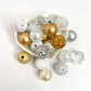 Gold/Silver/White Bead Mix - 25pcs