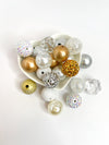 Gold/Silver/White Bead Mix - 25pcs