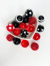 Red & Black Bead Mix - 25pcs