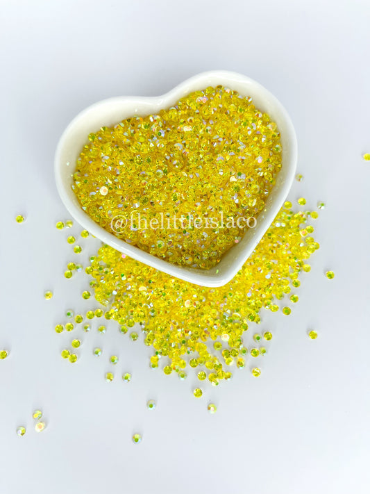 3mm Citrus Yellow Transparent AB Rhinestones, 3mm Rhinestones for filling tumblers, 100g