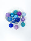 Purple/Blue/Turquoise Bead Mix - 25pcs