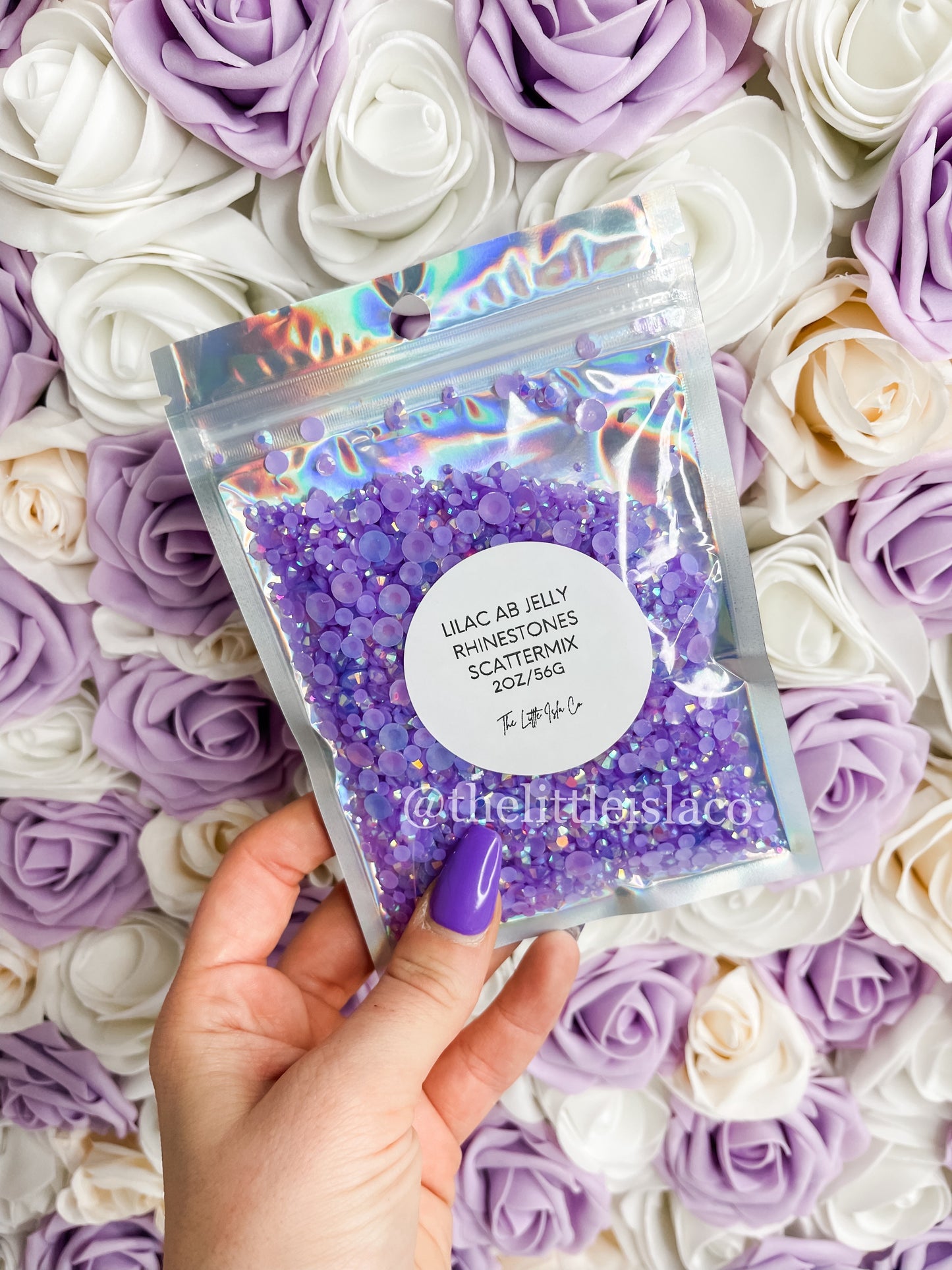 Lilac AB Jelly Rhinestone Scatter Mix, 2oz/56g