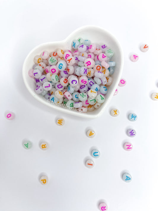 Glow in the Dark Letter Beads - Multi-Coloured - 1oz/28g