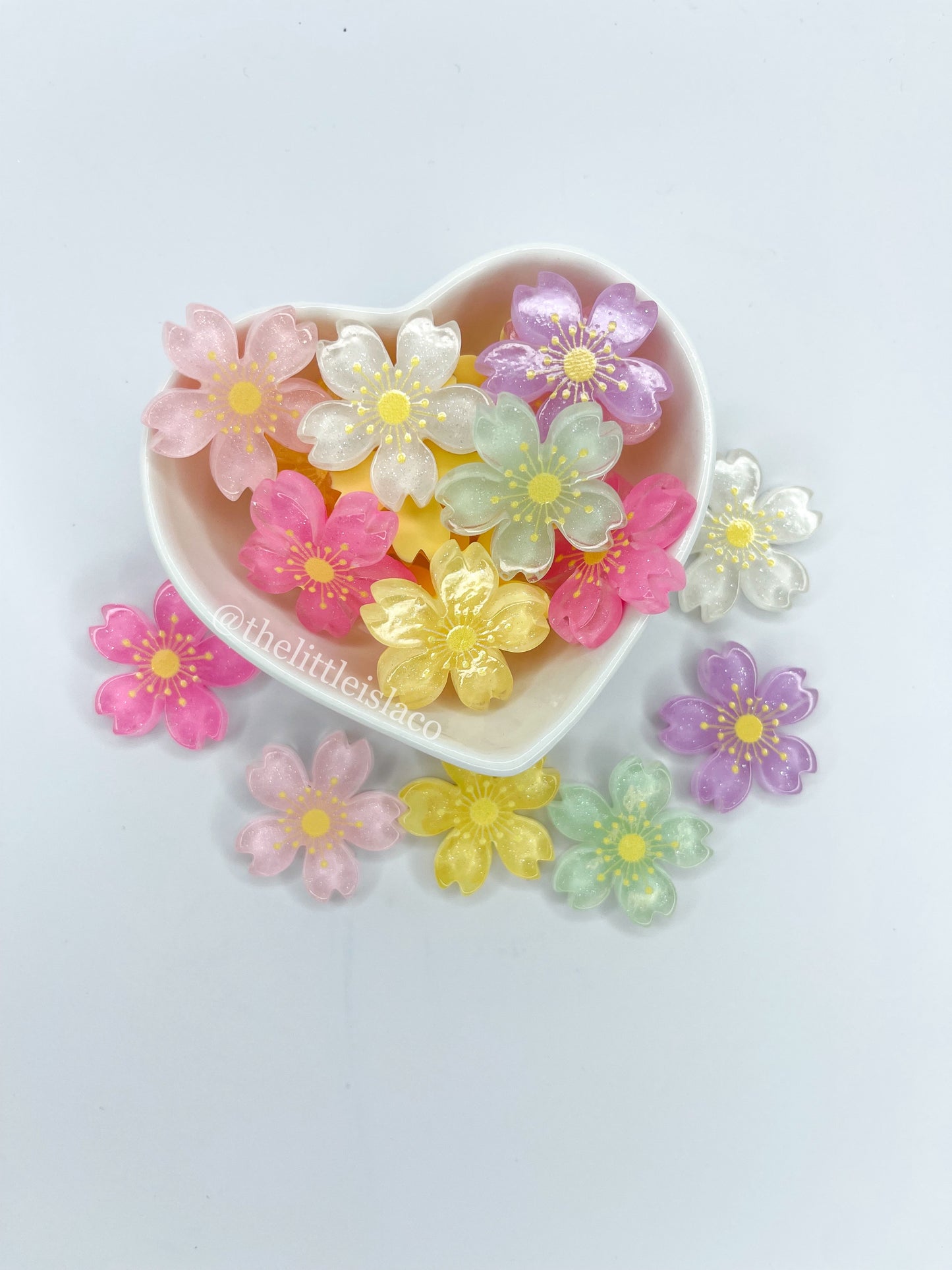 Pastel Rainbow Flower Cabochons - Packs of 10
