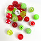 Red/White/Green 'Anti-Christmas' Bead Mix - 25pcs