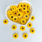 Yellow Flower Cabochons - 17mm Flatback Cabochons - Packs of 20