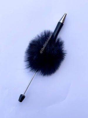 Blank Beadable Pom Pom Pen (Choose your colour)