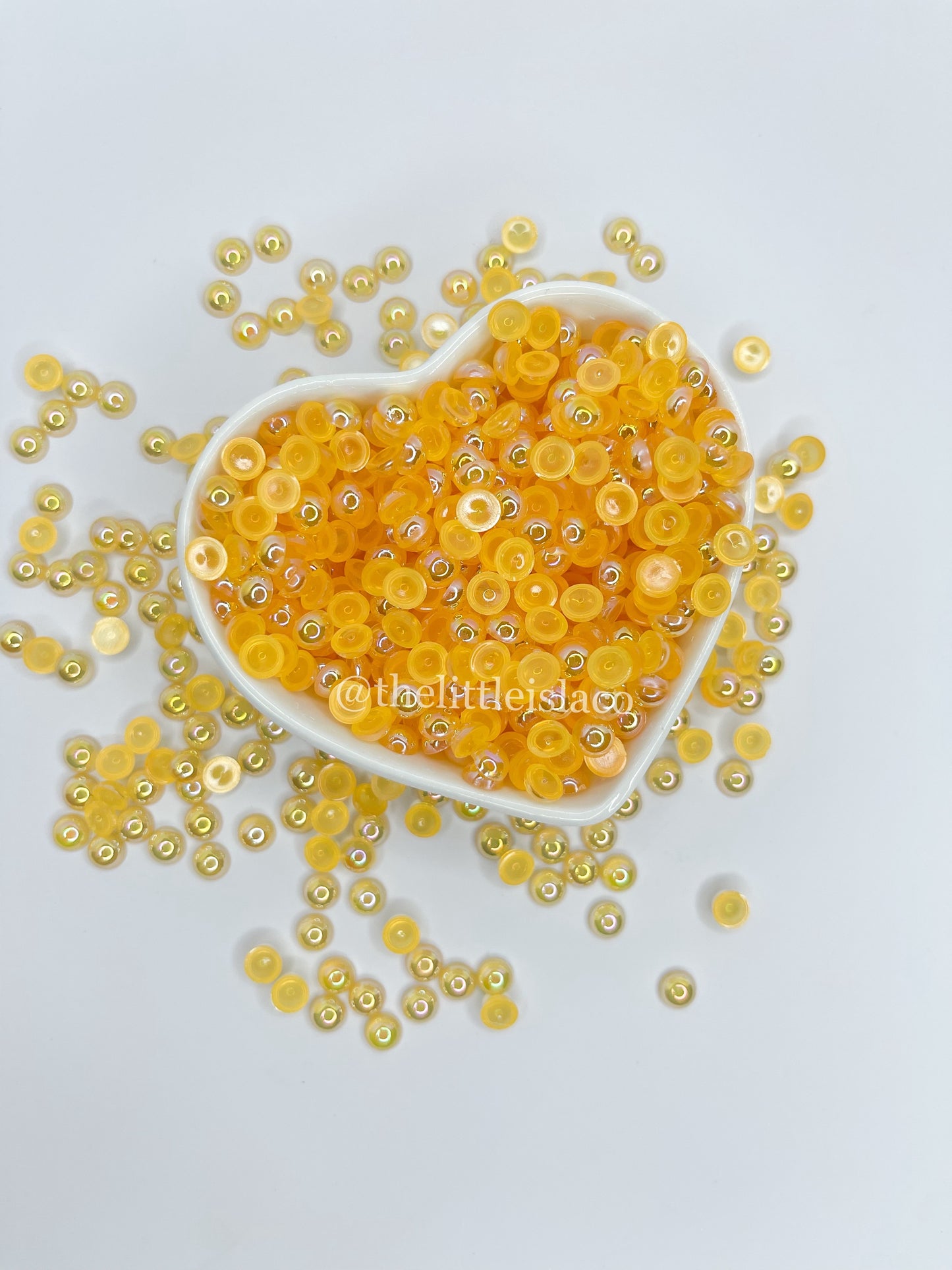 Bubble Tear Flatback Pearls - Orange