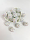 Rhinestone Beads - White (Packs of 10)