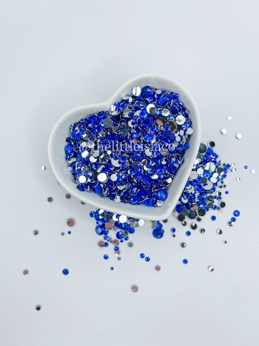 Sapphire Blue Rhinestone Scatter Mix, 2oz/56g