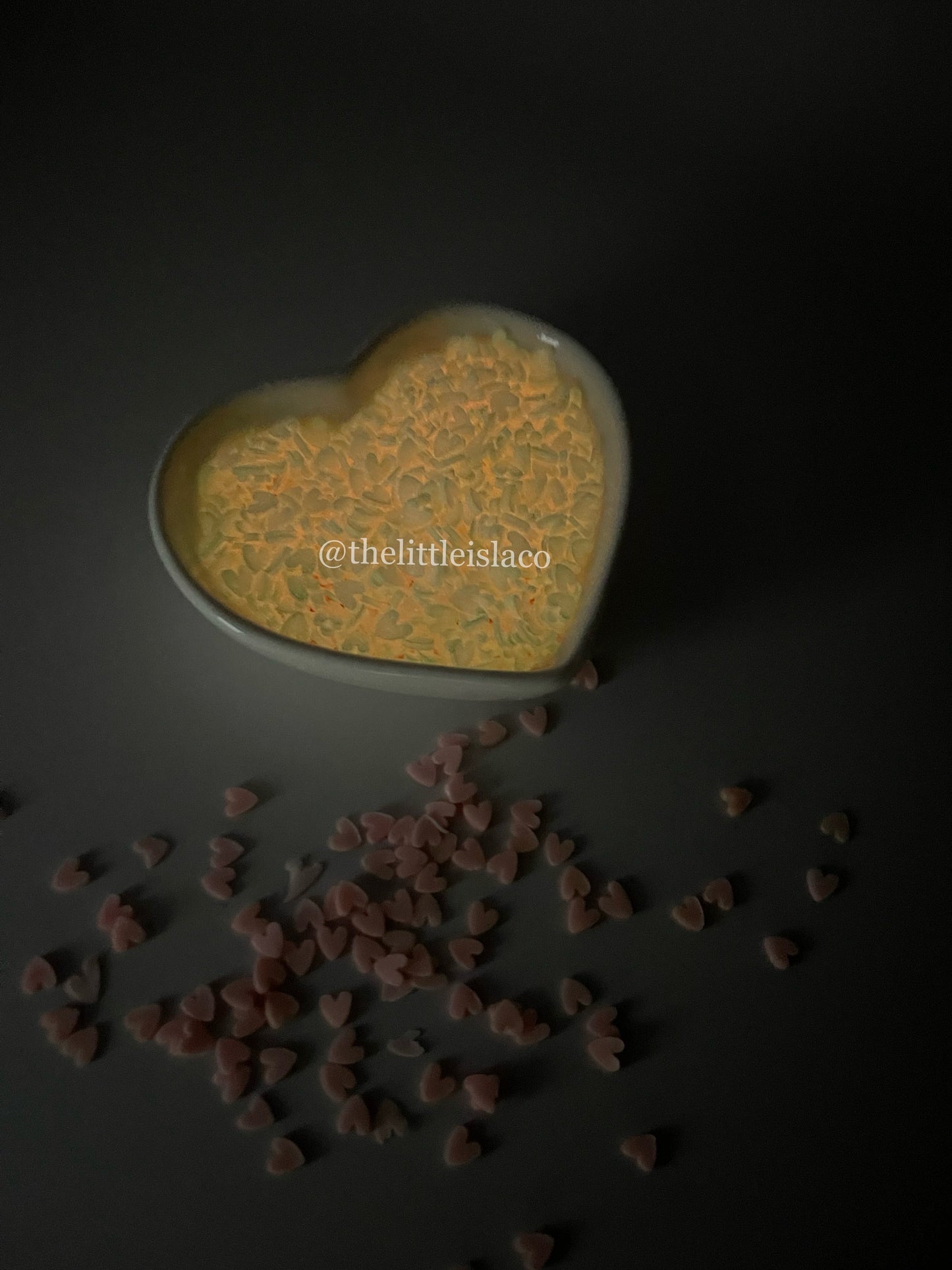 Glow in the Dark Hearts - Polymer Clay Pieces - 1oz/28g