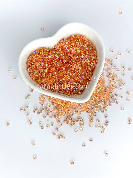 3mm Peachy Orange Transparent AB Rhinestones, 3mm Rhinestones for filling tumblers, 100g