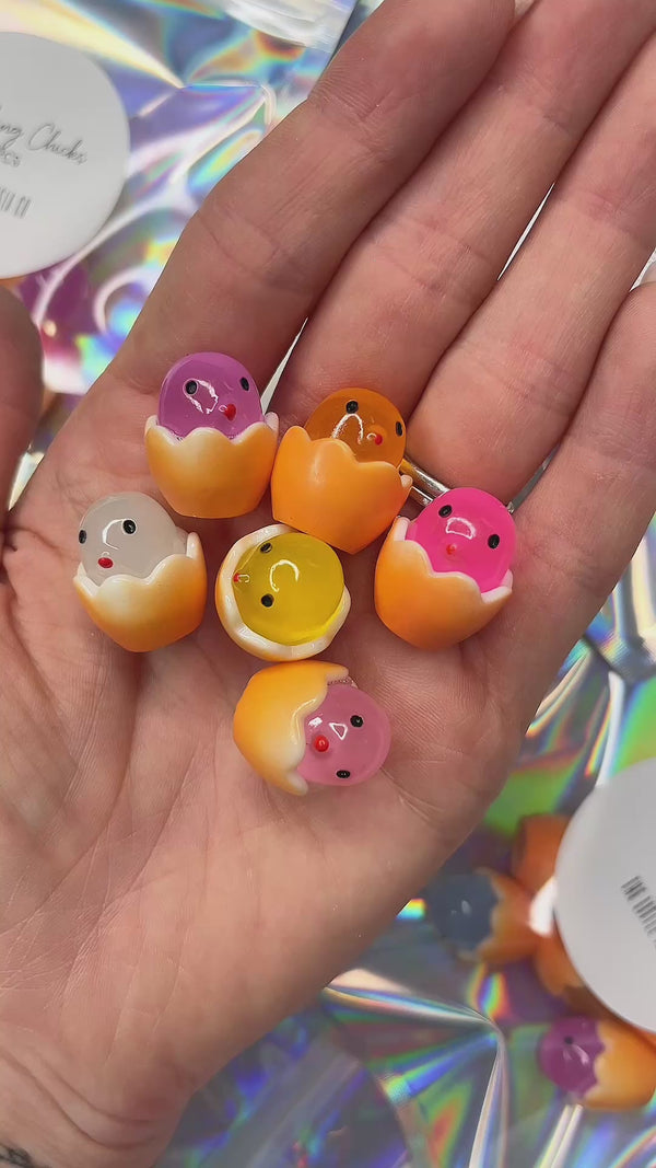 Hatching Chick Eggs Cabochons - Glow in the Dark - Packs of 10