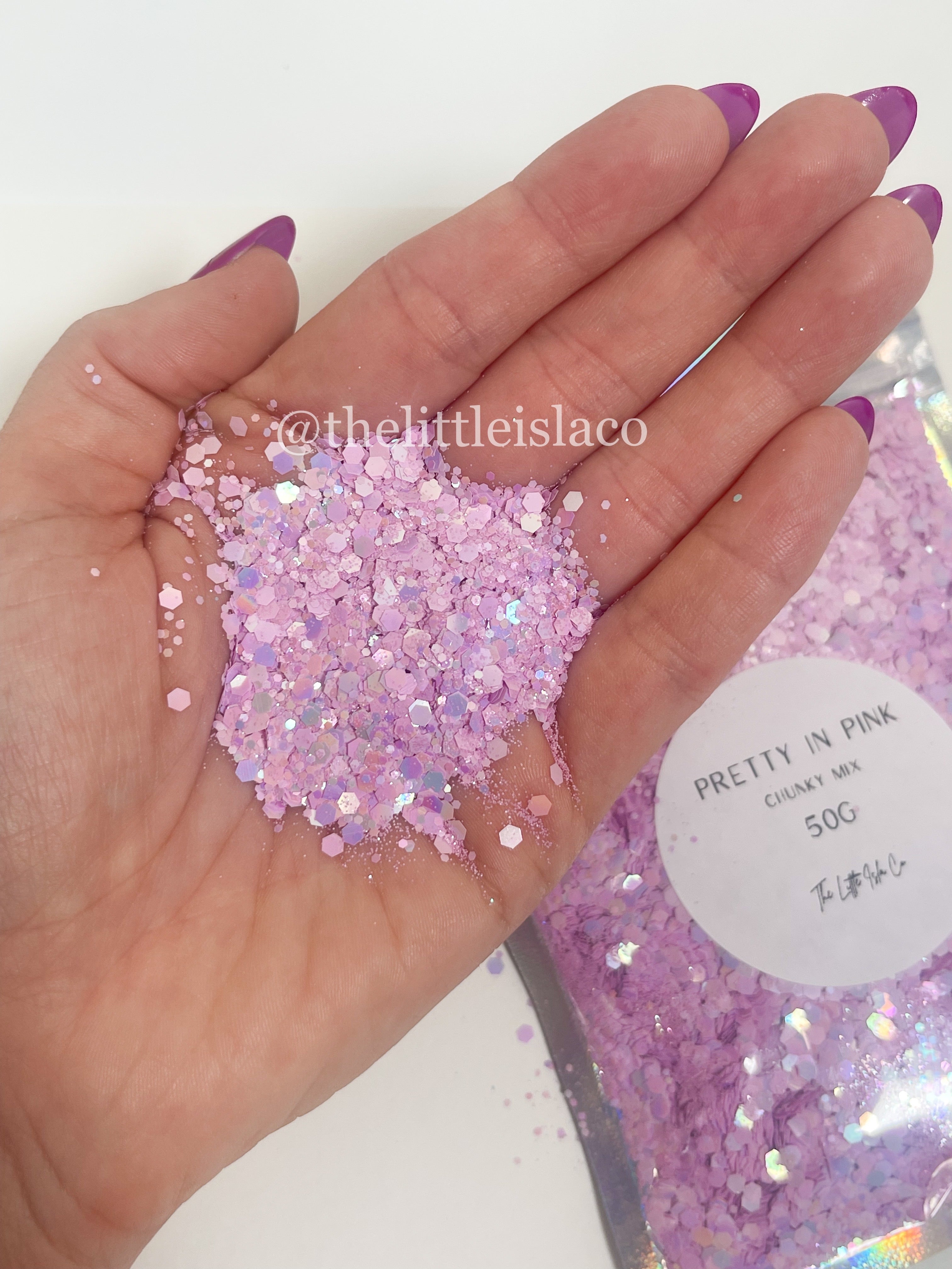 Chunky Glitter Mix - ‘Pretty in Pink’ - 50g Pack